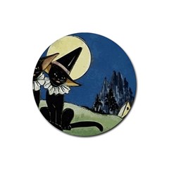 Black Cat 1462738 1920 Rubber Round Coaster (4 Pack)  by vintage2030