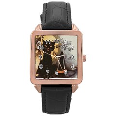 Owls 1461952 1920 Rose Gold Leather Watch  by vintage2030