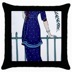 Lady 1318887 1920 Throw Pillow Case (black) by vintage2030