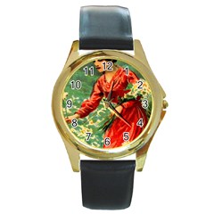 Lady 1334282 1920 Round Gold Metal Watch by vintage2030