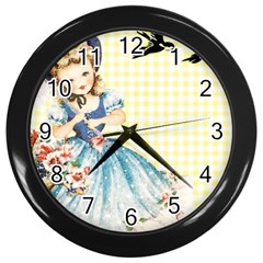 Girl 1370912 1280 Wall Clock (black) by vintage2030