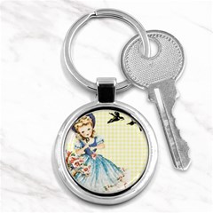 Girl 1370912 1280 Key Chains (round)  by vintage2030