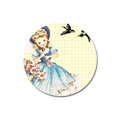 Girl 1370912 1280 Magnet 3  (round) by vintage2030