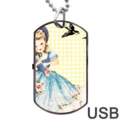 Girl 1370912 1280 Dog Tag Usb Flash (one Side) by vintage2030