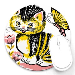 Cat 1348502 1920 Round Mousepads by vintage2030