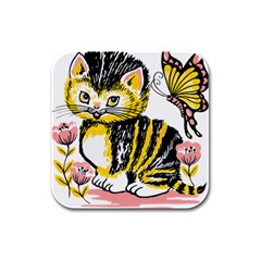 Cat 1348502 1920 Rubber Square Coaster (4 Pack)  by vintage2030