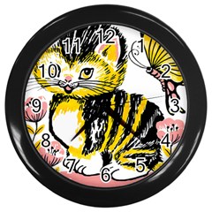 Cat 1348502 1920 Wall Clock (black) by vintage2030