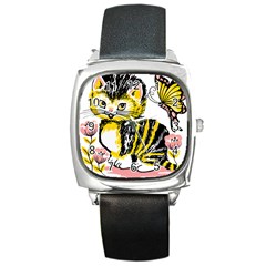 Cat 1348502 1920 Square Metal Watch by vintage2030