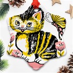 Cat 1348502 1920 Snowflake Ornament (Two Sides) Front