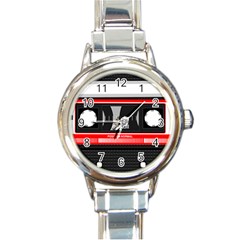 Compact Cassette Round Italian Charm Watch by vintage2030