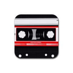 Compact Cassette Rubber Coaster (square)  by vintage2030