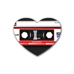 Compact Cassette Rubber Coaster (heart)  by vintage2030