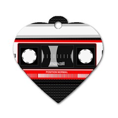 Compact Cassette Dog Tag Heart (one Side) by vintage2030