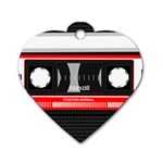 Compact Cassette Dog Tag Heart (One Side) Front