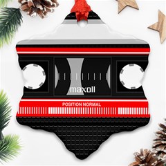 Compact Cassette Snowflake Ornament (two Sides) by vintage2030