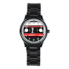 Compact Cassette Stainless Steel Round Watch by vintage2030