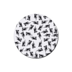 Pointing Finger Pattern Rubber Coaster (round) 