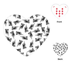 Pointing Finger Pattern Playing Cards (heart)  by Valentinaart