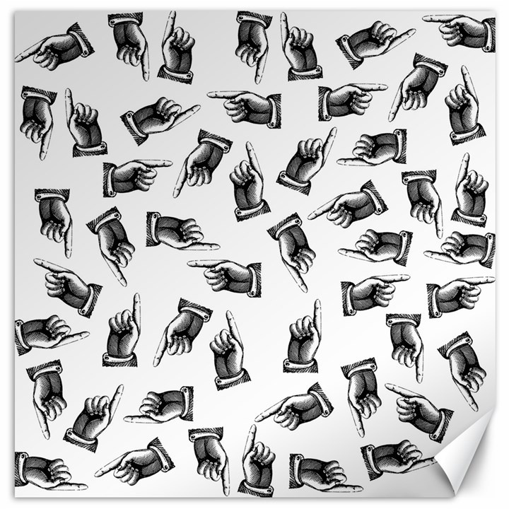 Pointing finger pattern Canvas 16  x 16 