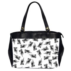 Pointing Finger Pattern Oversize Office Handbag (2 Sides)