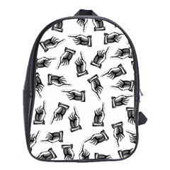 Pointing Finger Pattern School Bag (xl) by Valentinaart