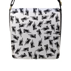 Pointing Finger Pattern Flap Closure Messenger Bag (l) by Valentinaart