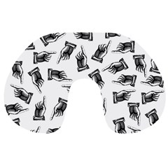 Pointing Finger Pattern Travel Neck Pillows by Valentinaart