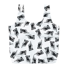 Pointing Finger Pattern Full Print Recycle Bag (l) by Valentinaart