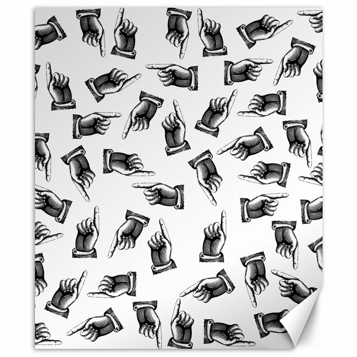 Pointing finger pattern Canvas 8  x 10 