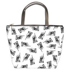 Pointing Finger Pattern Bucket Bag by Valentinaart