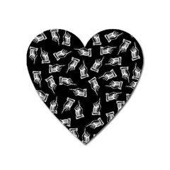 Pointing Finger Pattern Heart Magnet by Valentinaart