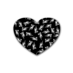 Pointing Finger Pattern Heart Coaster (4 Pack)  by Valentinaart