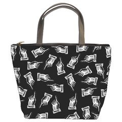 Pointing Finger Pattern Bucket Bag by Valentinaart