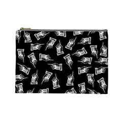 Pointing Finger Pattern Cosmetic Bag (large) by Valentinaart