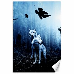 Wolfs Canvas 24  X 36  by Valentinaart