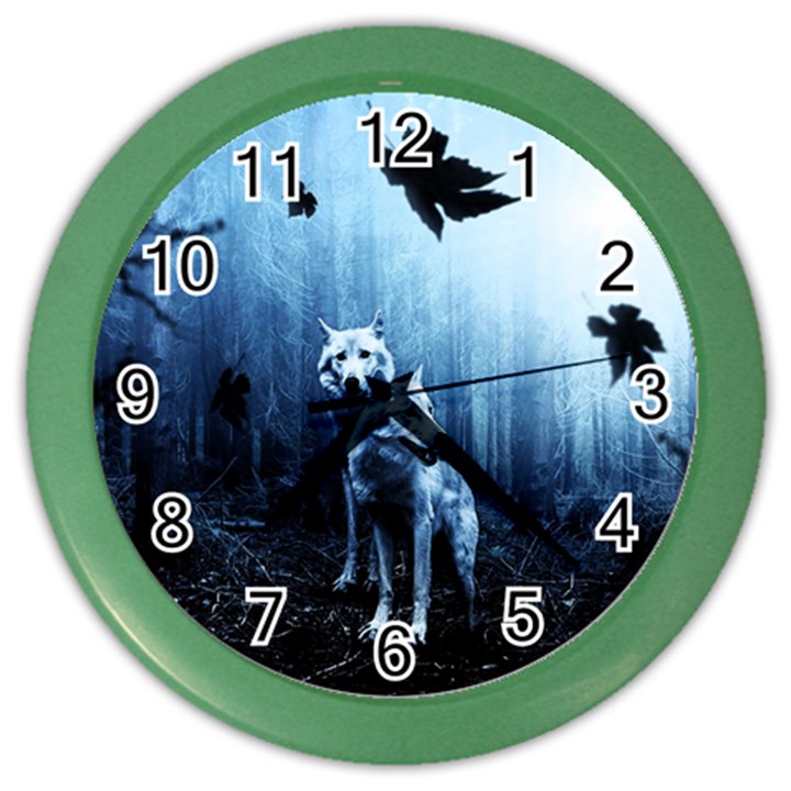 Wolfs Color Wall Clock