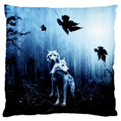 Wolfs Standard Flano Cushion Case (one Side) by Valentinaart