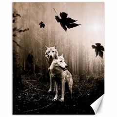 Wolfs Canvas 16  X 20  by Valentinaart