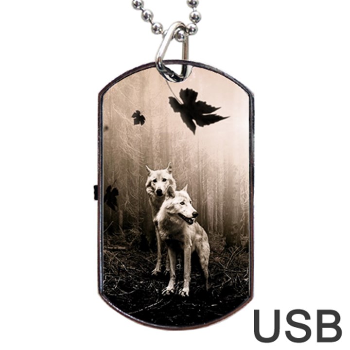 Wolfs Dog Tag USB Flash (One Side)