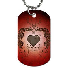 Wonderful Heart With Decorative Elements Dog Tag (one Side) by FantasyWorld7