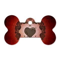 Wonderful Heart With Decorative Elements Dog Tag Bone (one Side) by FantasyWorld7