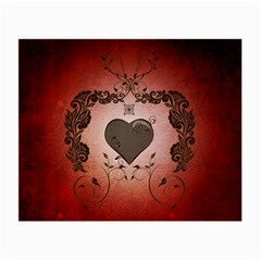 Wonderful Heart With Decorative Elements Small Glasses Cloth (2-side) by FantasyWorld7