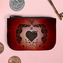 Wonderful Heart With Decorative Elements Mini Coin Purse by FantasyWorld7