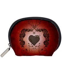 Wonderful Heart With Decorative Elements Accessory Pouch (small)