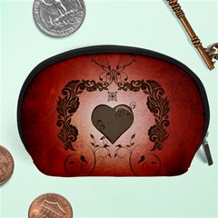 Wonderful Heart With Decorative Elements Accessory Pouch (large) by FantasyWorld7