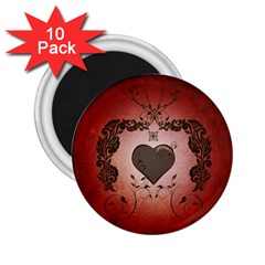 Wonderful Heart With Decorative Elements 2 25  Magnets (10 Pack)  by FantasyWorld7