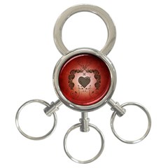 Wonderful Heart With Decorative Elements 3-ring Key Chains by FantasyWorld7