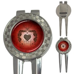 Wonderful Heart With Decorative Elements 3-in-1 Golf Divots by FantasyWorld7