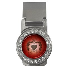 Wonderful Heart With Decorative Elements Money Clips (cz)  by FantasyWorld7