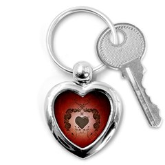 Wonderful Heart With Decorative Elements Key Chains (heart)  by FantasyWorld7